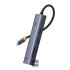 Baseus Flite Series 7-Port HUB Docking Station - 4K Fast Charging, 100W PD, 2 USB 3.0 Ports, HDMI 4K@60Hz, RJ45 1000Mbps, SD/TF Card Reader - Grey